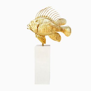 Gilt Brass Scorpion Fish Lamp, 1950s