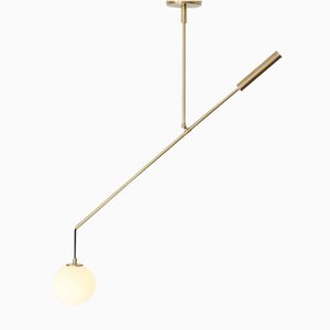 Lampe à Suspension Counterbalance Moderne en Laiton Massif de Balance Lamp
