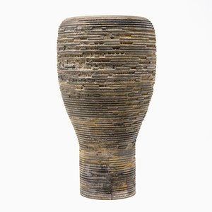 Graue Anni S Vase aus Zypressenholz von Massimo Barbierato für Hands on Design