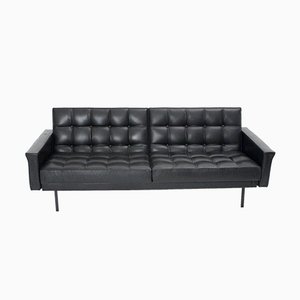 Black Leather Sofa by Johannes Spalt for Wittmann, 1960s