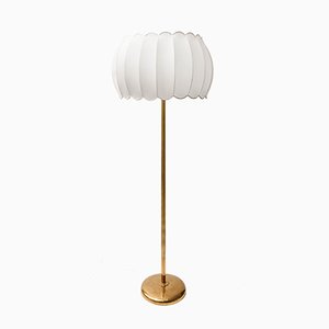 Lampadaire Mid-Century en Laiton avec Abat-jour en Corolle, Italie, 1950s