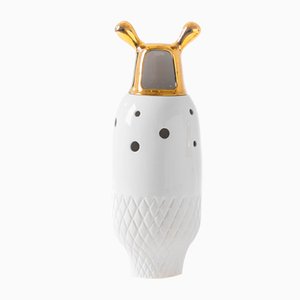 Showtime 10 Vase Nº 5 White with Golden Lid by Jaime Hayon for BD Barcelona