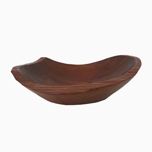 French Hand-Carved Free-Form Wood Dish, 1960s