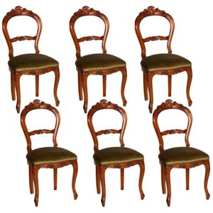 Italienische Walnuss Stühle, 6er Set