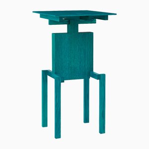 Table d'Appoint Covered Identity en Frêne Turquoise par Studio Pascal Howe