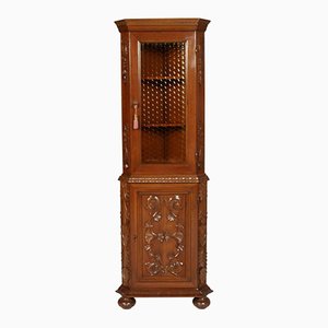 Vintage Carved Walnut Cupboard, 1940s