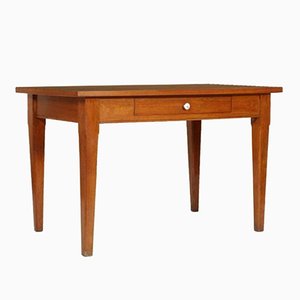 Mesa de cocina vintage de roble macizo y tablero de formica, años 40