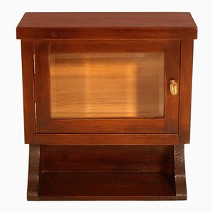Art Deco Wall Display or Apothecary Cabinet in Wax-Polished Solid Oak, 1930s