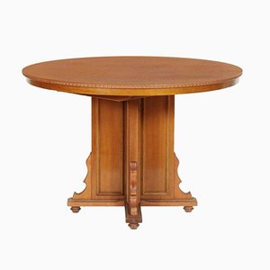 Round Italian Extendable Walnut & Veneer Table