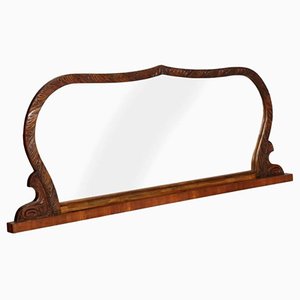 Specchio in legno di noce intagliato a mano di Osvaldo Borsani, anni '30