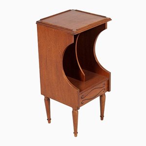 Vintage Walnut Magazine Rack or Nightstand, 1940s