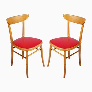 Italian Modernist Side Chairs, 1950s, Set of 2