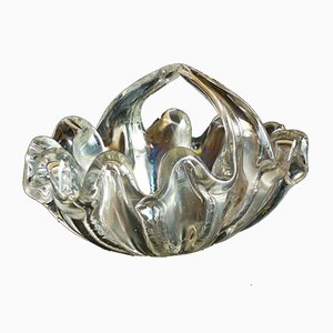 Bol en Forme de Coquillage en Verre Murano par Ercole Barovier, 1940s