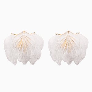 Appliques avec Feuilles en Verre de Murano par Novaresi, Set de 2