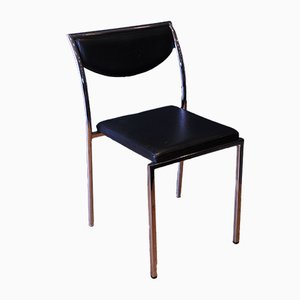 Vintage Modern Desk Chair in Chrome and Leatherette from Zoeftig