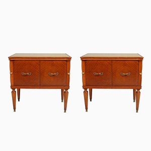 Mid-Century Walnuss Nachttische, 2er Set