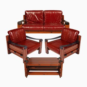 Italian Modernist Living Room Set, 1970s, Set of 4