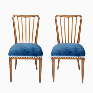 Mid-Century Modern Blond Walnut Side Chairs by Paolo Buffa, 1950s