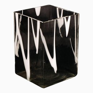 Weiße Murano Glas Vase von Venini, 1950er