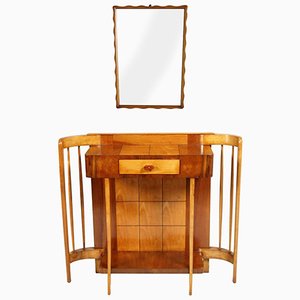Art Deco Console with Mirror, Set of 2