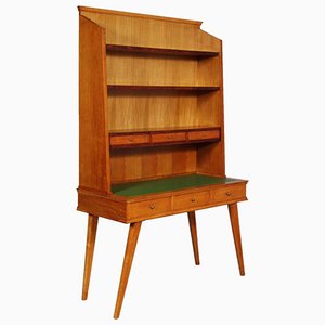 Bureau Mid-Century avec Bibliothèque en Érable, 1950s