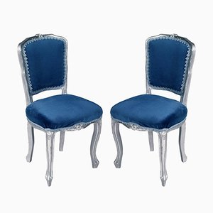 Set of Vintage Venetian Hand-Carved Walnut Side Chairs