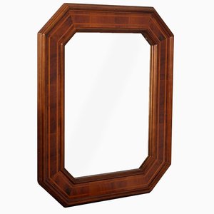 Miroir Mid-Century avec Cadre Octogonal en Noyer