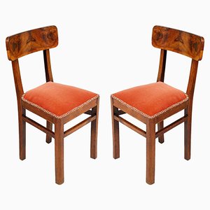 Set of Art Deco Walnut Chairs