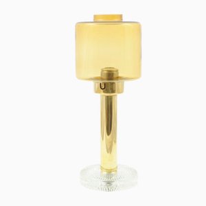 Vintage Brass & Glass Candlestick by Hans-Agne Jakobsson