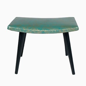 Mid-Century Hocker aus ebonisiertem Walnuss