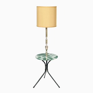 Lampadaire Tripode Art Déco avec Table Basse