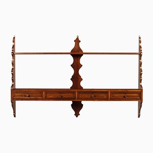 Mid-Century Tyrolean Hanging Plate Rack in Walnut