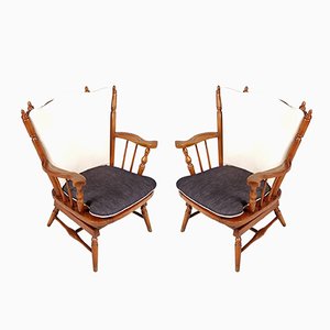Rocking Chairs Chiavari en Châtaigner, 1930s, Set de 2