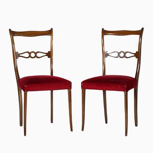 Chaises d'Appoint Vintage en Acajou Laqué, Set de 2