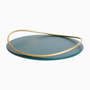 Plateau Touché A Bleu Pétrole par Martina Bartoli pour Mason Editions