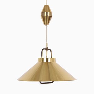 Brass Pendant Lamp by Fritz Schlegel for Lyfa, 1970s