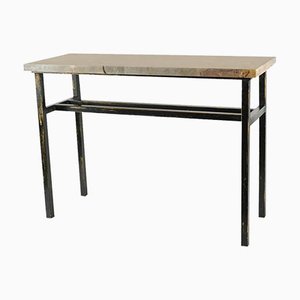 Painted Steel & Marble Console Table, 1980s