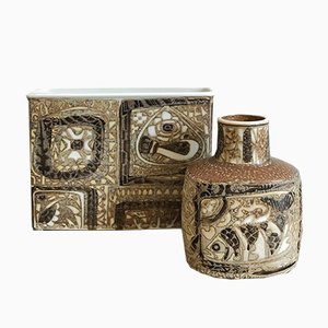 Danish Ceramic Vases by Nils Thorsson for Royal Copenhagen, 1960s, Set of 2