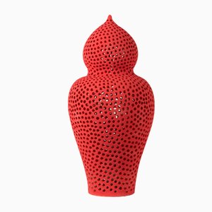 Large Perforated Araba Table Lamp in Glossy and Matte Finish by Marco Rocco