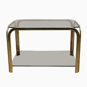 Table de Chevet Vintage avec Smoked en Verre, 1970s