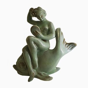 Nude on a Fish Sculpture from Komlos, 1930s