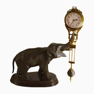 Vintage Sculptural Elephant Clock