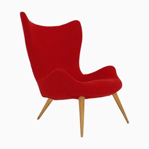 Roter Mid-Century Modern Sessel, 1950er