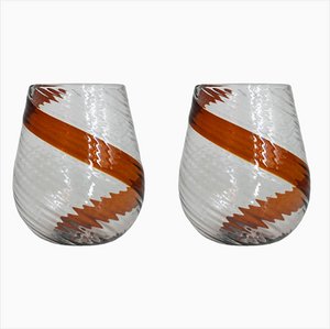 Modern Whisky Glasses in Murano Glass by Charles Edward for Ribes the Art of Glass, Set of 2