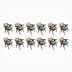 Stühle mit schwebender Rückenlehne von Pierre Jeanneret, 1956, 12 . Set