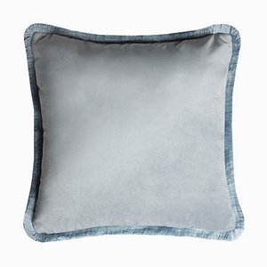 Major Collection Cushion in Teal Velvet with Fringes from Lo Decor