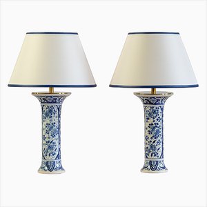 Antique Delft Lamps from Boch Frères Keramis, 1900s, Set of 2