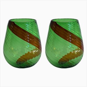 Modern Whisky Glass in Murano Glass by Charles Edward, Set of 2