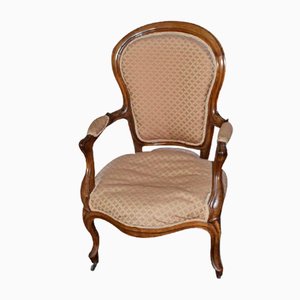 Victorian Mahogany Open Arm Salon Chair