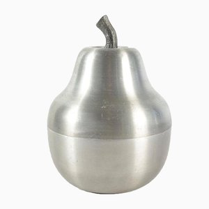 Brushed Aluminum Pear-Shaped Ice Bucket, 1970s